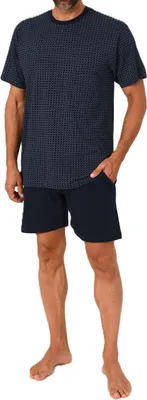 Produktbild von Normann Herren Schlafanzug kurzarm Shorty Pyjama aus Baumwolle – auch in Übergröße ; marine , 48