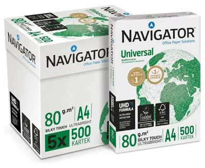 Produktbild von Navigator Universal Kopierpapier 80g/m² A4, weiß, Karton zu 2.500 Blatt (5x500 B