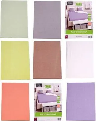 Produktbild von Home Ideas  Jersey Spannbettlaken 90 - 100 x 200cm - 100% Baumwolle mittel grün