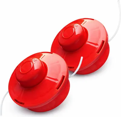 Produktbild von NEMAXX® FS2 Tap & Go Fadenkopf Tippautomatik Doppelfaden 2er-Set – Motorsense/Freischneider – M10x1,25 Linksgewinde, 2 mm, Schnittkreis 380 mm – Rot