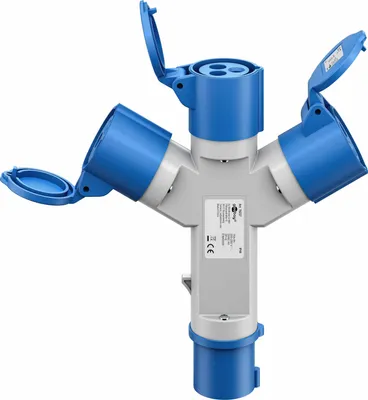 Image de Goobay 76237 Adaptateur CEE-Y, prise CEE sur 3x prise CEE femelle - Adaptateur de camping pour l'extérieur, 16 A / 230 V