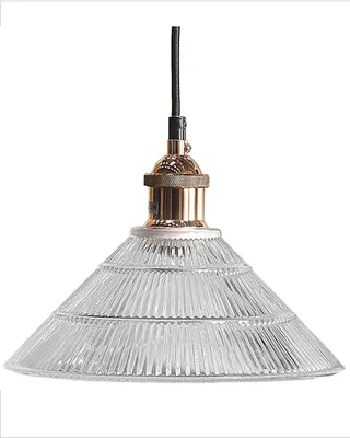 Zdjęcie produktu dla BELIANI Lampa wisząca przezroczysta szklana 129 cm miedziany akcent materiałowy kabel współczesna