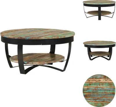 Image de vidaXL Table basse avec étagère Vieux bois massif 65x32 cm - Tables basses