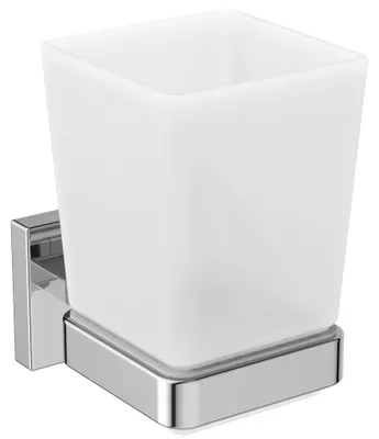 Immagine prodotto di Ideal Standard IOM Cube Gobelet à dents, verre satiné, chrome, E2204AA, E2204AA