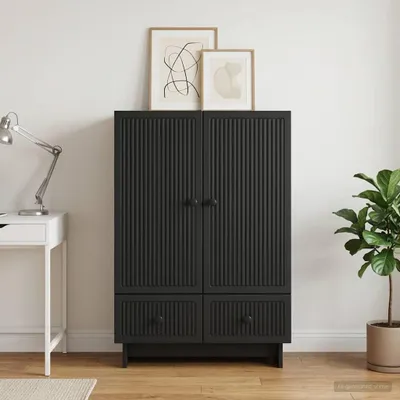 Obrázek produktu pro vidaXL Komoda černá 66 x 34,5 x 95 cm dřevotřísková deska