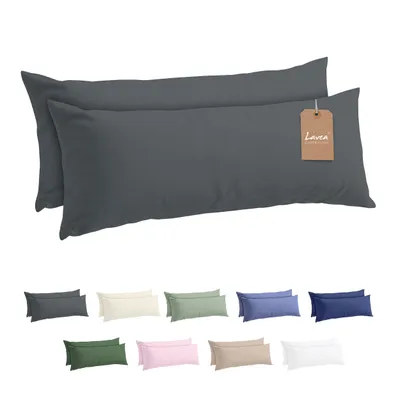 Produktbild von Lavea® 2er Set Kissenbezug - 40x145 - Anthrazit