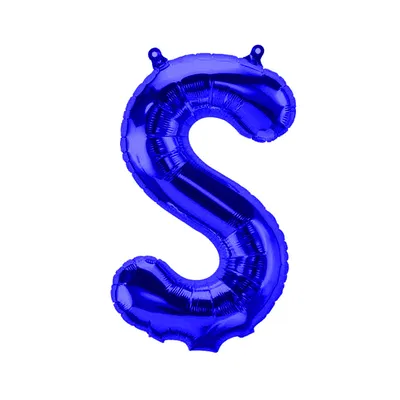 Immagine prodotto di Palloncino in foil lettera S, blu, 40 cm circa, da riempire con aria compressa