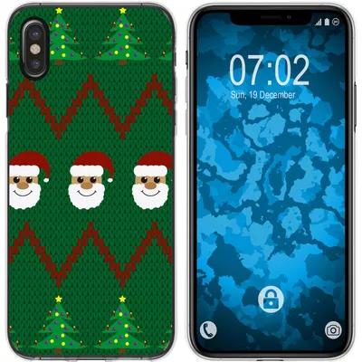Produktbild von PhoneNatic Case kompatibel mit Apple iPhone Xs Max Silikon-Hülle X Mas Weihnachten X-Mas Sweater M7
