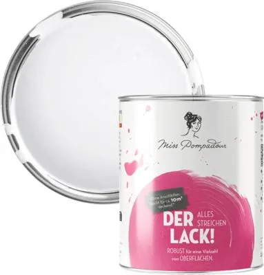 Produktbild von MissPompadour Der Alles Streichen Lack weiß mit Charakter - Langlebiger Lack für Fliesen, Türen, Küchenmöbel & Treppen -