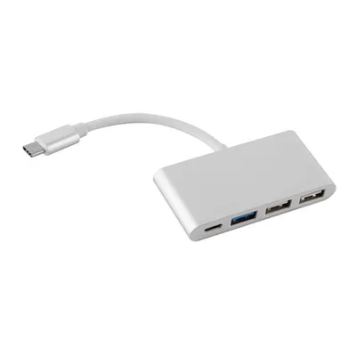 Produktbild von Cadorabo 4-portové multirozhranie USB Pripojenie USB-C Plug&Play, nabíjacia zásuvka USB-C, 2 porty USB 2.0 USB 3.0 Strieborná farba