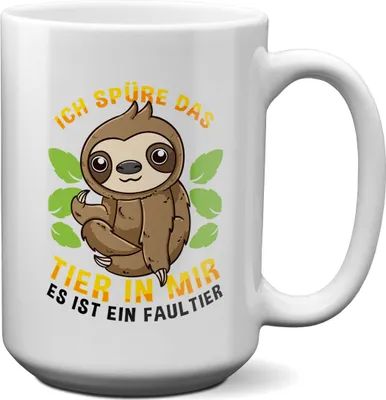 Produktbild von 22Feels XL Tasse Faultier Süßes Tier Spruchtasse Wichteln Geschenk Arbeitskollege Büro Humor Secret Santa Witzig Kaffeetasse Männer Frauen Haferl Geburtstag Weihnachten Geschenkidee Bürotasse