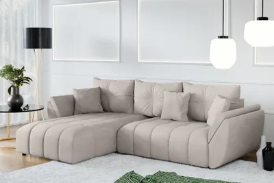 Produktbild von AX LIVING Ecksofa mit Schlaffunktion Verciani L Sofa Beige 280 cm