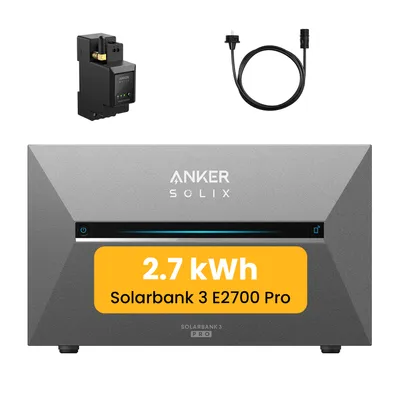 Produktbild von Balkonkraftwerk Speicher 2688Wh, Anker SOLIX Solarbank 3 E2700 Pro inkl. Anker Smarten Zähler für Balkonkraftwerk