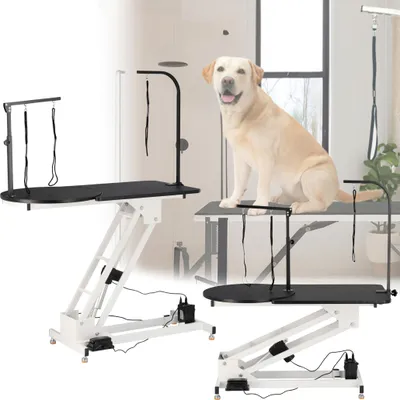 Obrázok produktu pre Stôl na zastrihávanie veterinárnych zvierat s jedným vodidlom elektrický pohon otočný