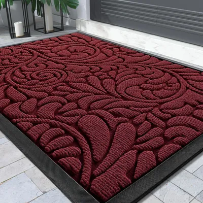 Immagine prodotto di Tappetino per interni ed esterni, lavabile, antiscivolo, 92 x 61 cm, colore rosso
