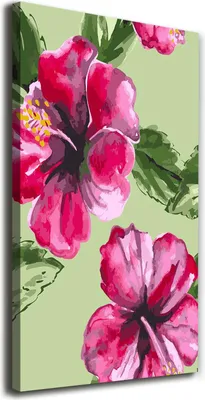 Imagen del producto de Tulup Lienzo® - 70x140 cm - Arte para la pared - Impresiones sobre lienzo - Impresión en lienzo - Decoración de pared para salón de gran tamaño (XXL) - Decoración para el hogar, impresiones artísticas - Flores y plantas - Rosa - Flores hawaianas