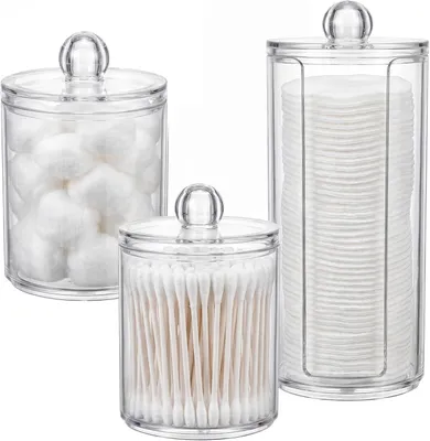 Produktbild von Aufbewahrungsboxen 3er Set, Acryl, transparent, mit Deckel, für Badezimmer
