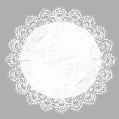 Obrázok produktu pre Elzusha – Okrúhla biela čipkovaná obruska, 60 cm x 60 cm, vhodná na jedálenské a kuchynské stoly