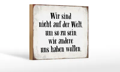 Produktbild von Holzschild Spruch 18x12cm sind nicht auf Welt wie andere
