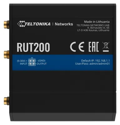 Produktbild von Teltonika RUT200, Router für Mobilfunknetz, Schwarz, Aluminium, Kunststoff, LAN, Leistung, Schnelles Ethernet, 10,100 Mbit/s