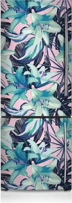 Produktbild von Dekoration Kühlschrank Aufkleber Magnete Küche Kühlschrankmagnete 60x205 cm - Lilie lackiert