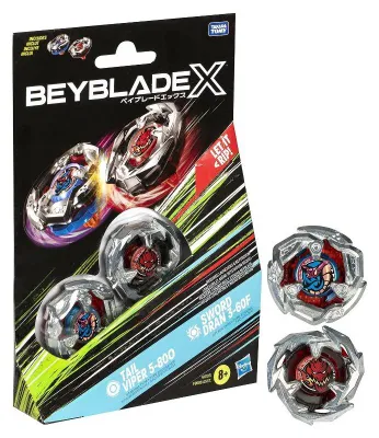 Zdjęcie produktu dla Beyblade X Dual Pack: Gale Wyvern - Sword Dran (Wydanie włoskie) – Zabawka – Hasbro – 0+