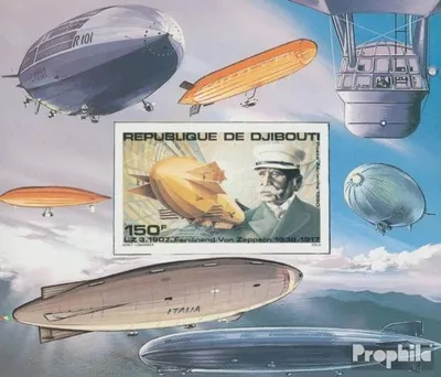 Produktbild von Briefmarken Dschibuti 1980 Mi Block26B (kompl.Ausg.) postfrisch 80 Jahre Zeppeline