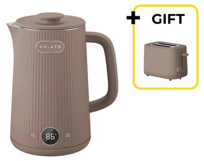 Obrázok produktu pre Elektrická kanvica CHiATO heatPLAY Groove, 1,7 L – hnedá