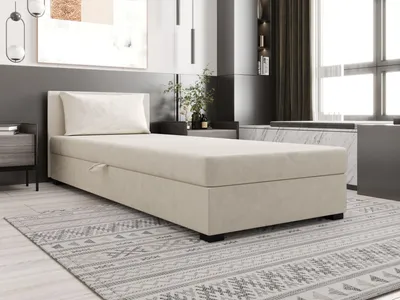 Obrázek produktu pro Jednolůžková postel 80x195 ZAJDA 2 s úložným prostorem - ecru