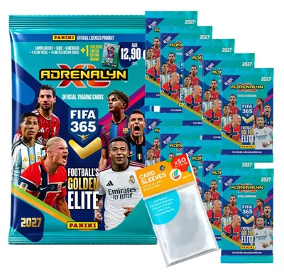 Immagine prodotto di Bundle con carte collezionabili FIFA 365 Adrenalyn XL 2027: 1 confezione iniziale + 10 bustine aggiuntive + custodie esclusive per la collezione
