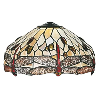 Produktbild von Clayre & Eef Lampenschirm Tiffany Ø 40 cm Braun Beige Glas Libelle