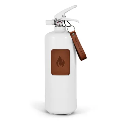 Produktbild von Nordic Flame Feuerlöscher LEATHER EDITION weiß Leder dunkelbraun 2kg