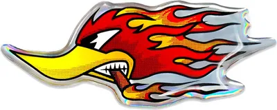 Immagine prodotto di Adesivo 3D picchio fiamme HQ