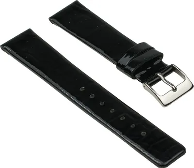 Produktbild von Ersatzband Leder Krokoprägung Glänzend schwarz Minott 25843S, Stegbreite:14mm