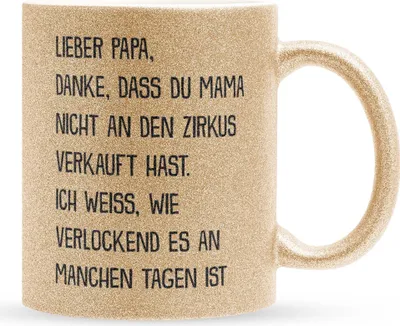 Produktbild von 22Feels Glitzertasse Gold Papa Geschenk Vatertag Vater Geburtstag Kaffeetasse Männer Weihnachten Haferl Geschenkidee Bürotasse