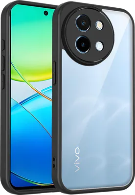 Obrázek produktu pro Pouzdro pro Vivo Y38/Y58 průhledný zadní kryt s TPU rámečkem, odolné proti nárazům Černý