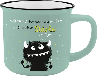 Kaffeebecher Monster-Motiv 35 cl, Knochenporzellan