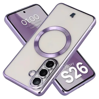 Produktbild von Handyhülle mit Kameraschutz und Magnetring für Galaxy S26, Bizon Case GuardO, Transparent-Violet