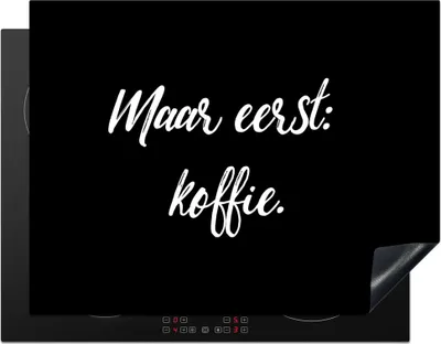 Produktbild von KitchenYeah© Herdabdeckplatte Sprichwörter - Zitate - Kaffee - Das Wichtigste zuerst: Kaffee , 77x59cm, Küche Deko, Glaskeramikkochfeld Herdabdeckung, Abdeckplatte fùr Kochfeld