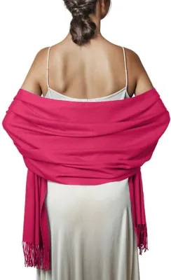 Productafbeelding van Unyqoos® Dames Sjaal 200 x 70 cm – kasjmierachtige, zachte sjaal met franjes, geschikt als pashmina, schoudentuch of hoofddoek, verkrijgbaar in verschillende kleuren