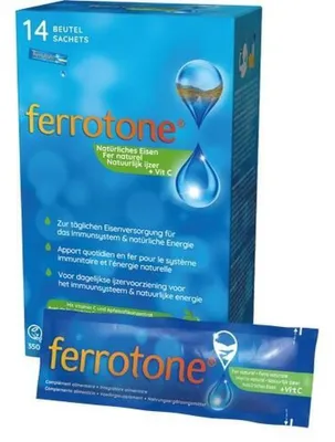 Produktbild von FERROTONE Eisen m.Apfelkonzentrat u.Vitamin C Btl. 14X25ml PZN 10399670