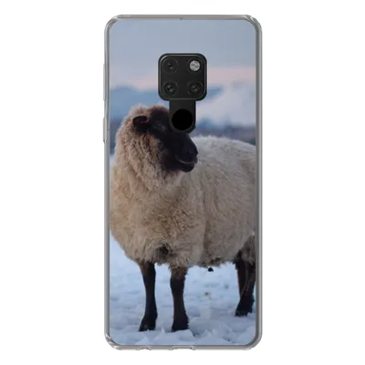 Produktbild von MuchoWow® Handyhülle Schutzhülle Hülle für Huawei P40 Lite Schaf - Schnee - Berg Silikon Softcase Handy Hülle - Handy