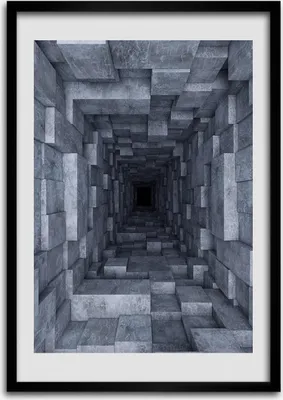 Produktbild von Bild - Bilderrahmen - 50 cm x 70 cm - MDF - Rahmen - Wandkunst Tunnel