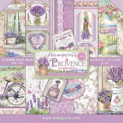 Produktbild von Stamperia Scrapbookblock Provence 30.5x30.5 cm 190 g/qm Bastelpapier Vintage
