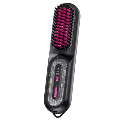 Produktbild von Glätteisen für Locken & Glätten,Haarglätter Bürste,Einstellbare Temperatur, Keramik Haar Straightener, 2 in 1 Haarglätter 110-190°C 20cm
