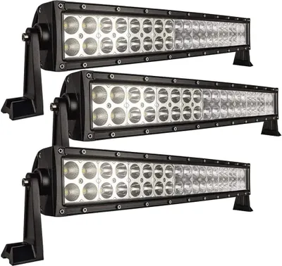 Immagine prodotto di Greenmigo 3 X 120W Led worklight Light Bar luce di lavoro Flood proiettore ausiliario 60 gradi bianco freddo 6000-6500K 12-24V 10800lm Impermeabile IP67