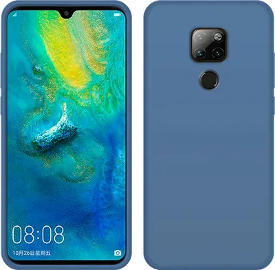 Image de Boîtier Huawei Mate 20, étui de protection en silicone liquide résistant aux chocs et aux rayures pour Huawei Mate 20 Bleu
