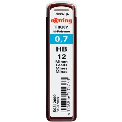 Obrázok produktu pre ROTRING Feinmine Dose Feinminen 12 Stück 0.7 HB