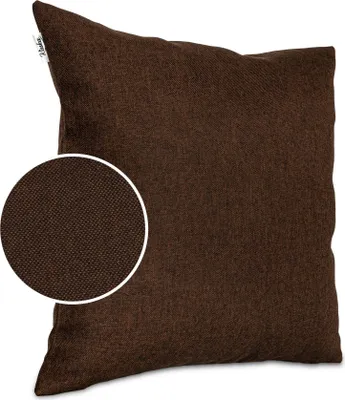 Produktbild von Dekokissen 50x50cm Kissenhülle ohne Füllung Kissenbezug mit Reißverschluss Tizi Leinen-Optik Uni Braun