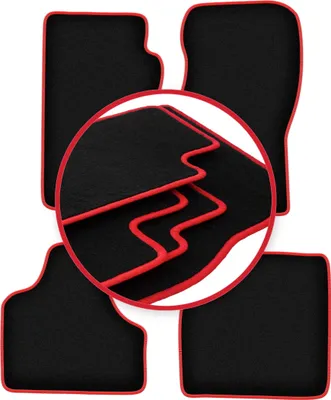 Obrázek produktu pro velurové rohože pro:  Dodge Nitro (2006-2011) černé červeným lemováním